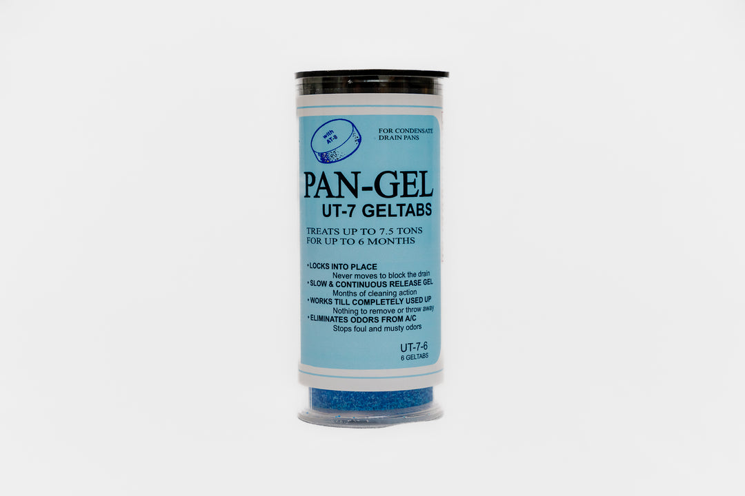 Canister of Pan-Gel UT-7 Geltabs on a white background